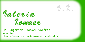 valeria kommer business card